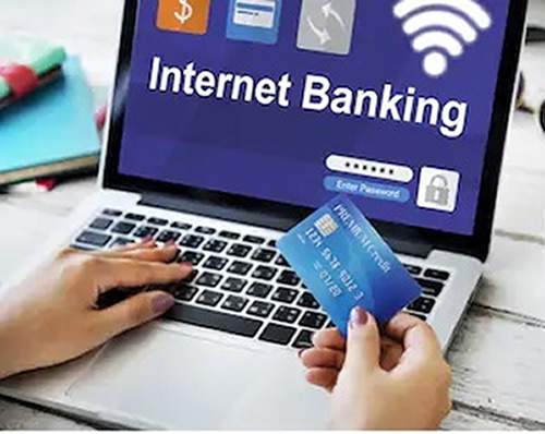 Online banking interface on mobile device